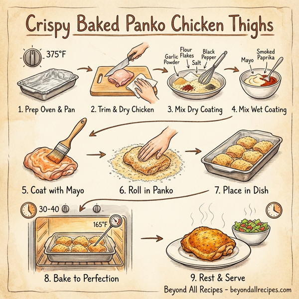 Crispy Baked Panko Chicken Thighs instructions