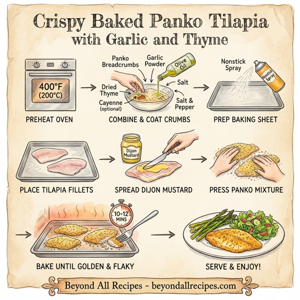 Crispy Baked Panko Tilapia with Garlic and Thyme instructions