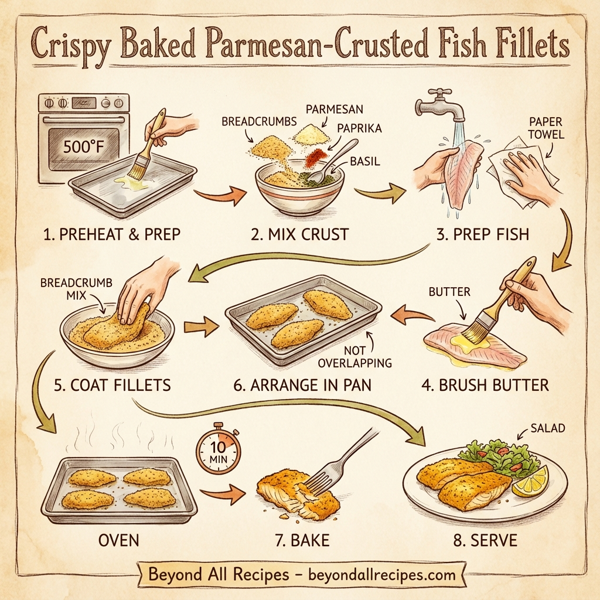 Crispy Baked Parmesan-Crusted Fish Fillets instructions