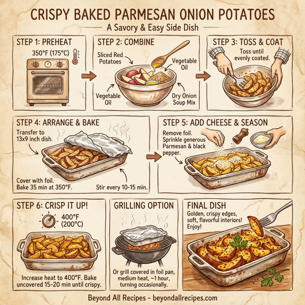 Crispy Baked Parmesan Onion Potatoes instructions