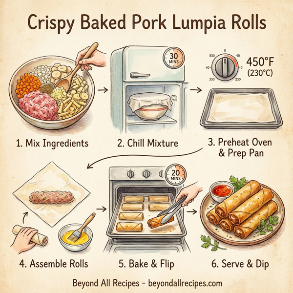 Crispy Baked Pork Lumpia Rolls instructions