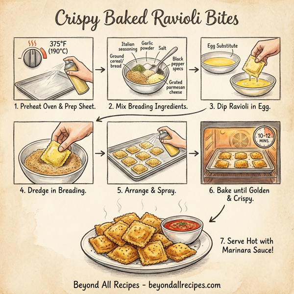 Crispy Baked Ravioli Bites instructions