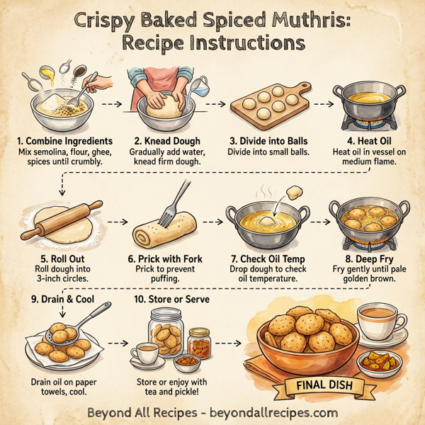 Crispy Baked Spiced Muthris instructions