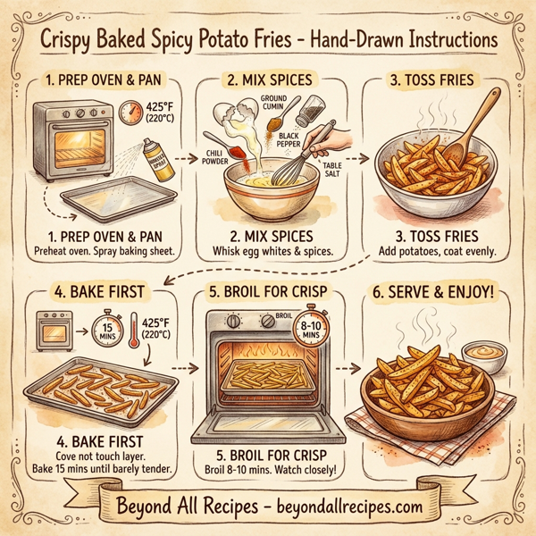Crispy Baked Spicy Potato Fries instructions