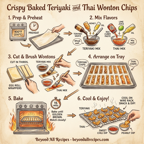 Crispy Baked Teriyaki and Thai Wonton Chips instructions