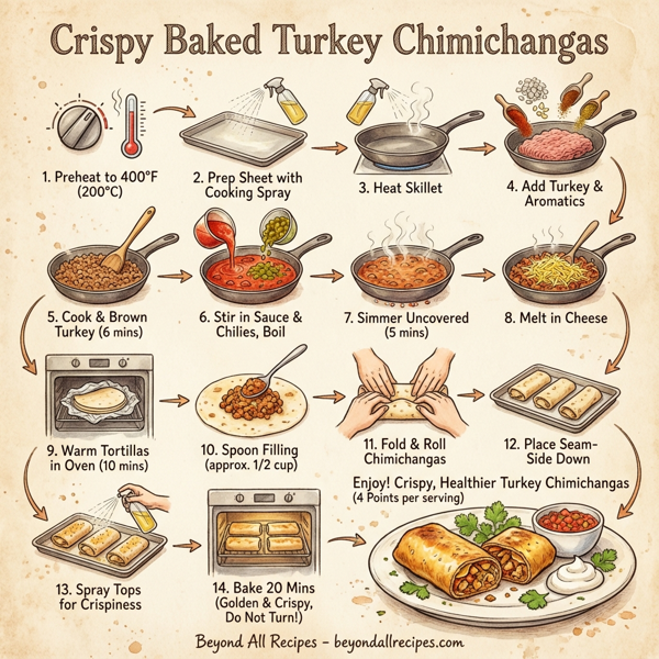 Crispy Baked Turkey Chimichangas instructions