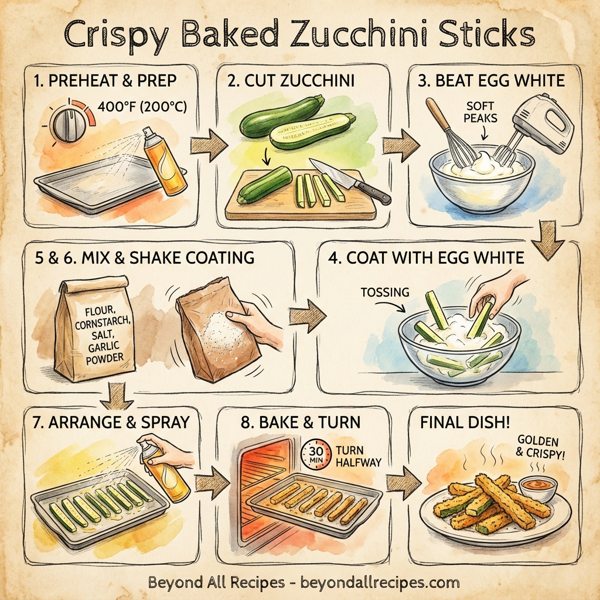 Crispy Baked Zucchini Sticks instructions