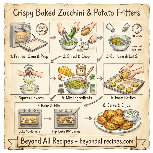 Crispy Baked Zucchini & Potato Fritters instructions