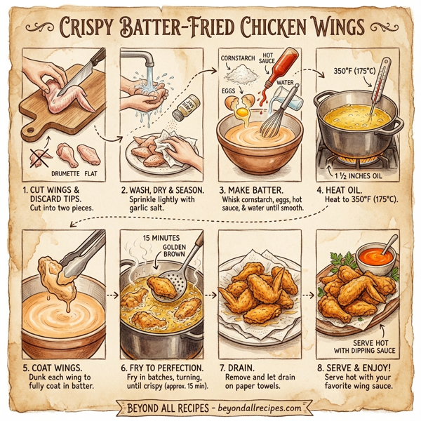 Crispy Batter-Fried Chicken Wings instructions