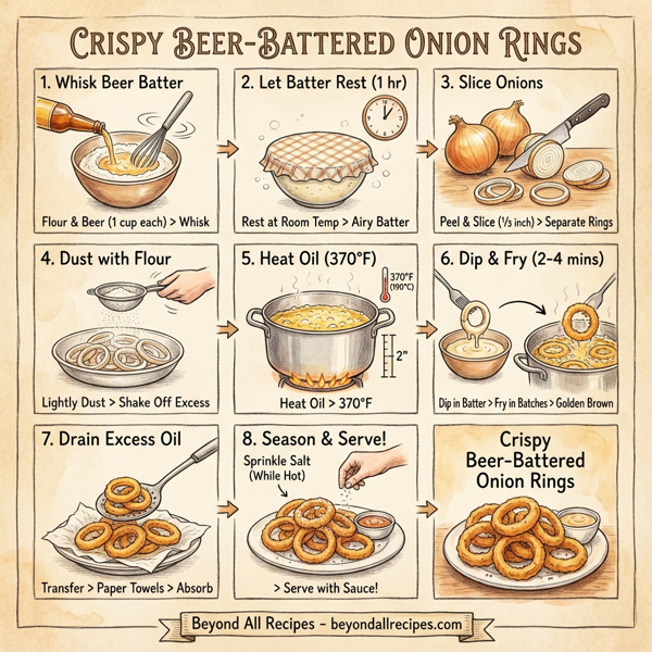 Crispy Beer-Battered Onion Rings instructions