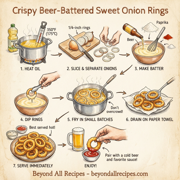 Crispy Beer-Battered Sweet Onion Rings instructions