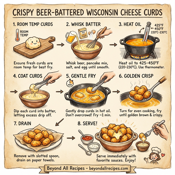 Crispy Beer-Battered Wisconsin Cheese Curds instructions