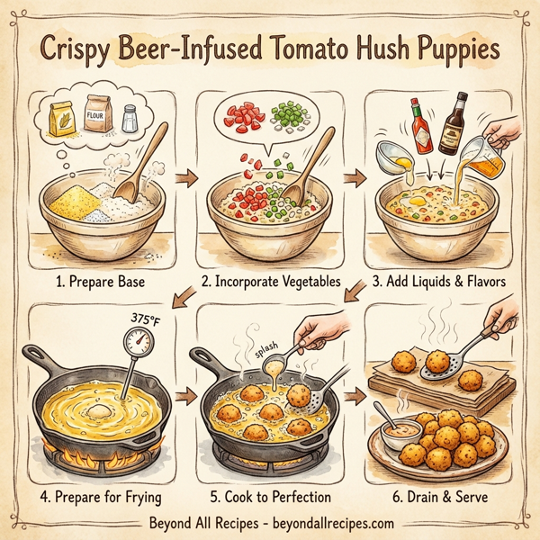 Crispy Beer-Infused Tomato Hush Puppies instructions