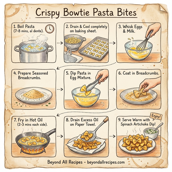Crispy Bowtie Pasta Bites instructions
