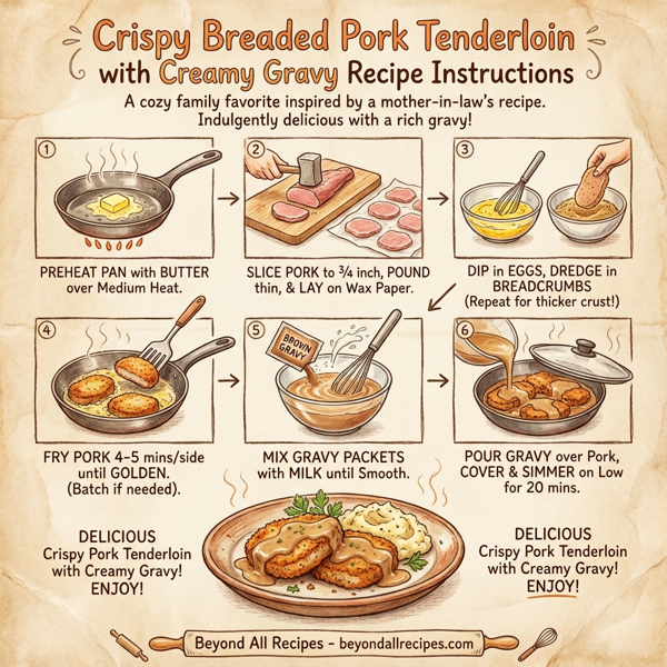 Crispy Breaded Pork Tenderloin with Creamy Gravy instructions