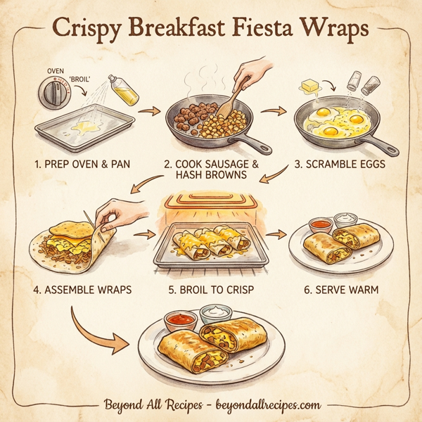 Crispy Breakfast Fiesta Wraps instructions