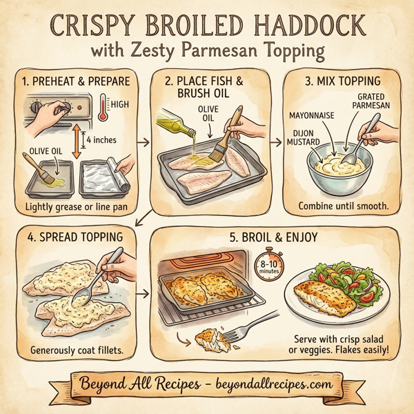 Crispy Broiled Haddock with Zesty Parmesan Topping instructions