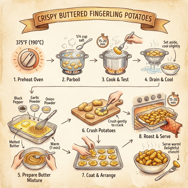 Crispy Buttered Fingerling Potatoes instructions