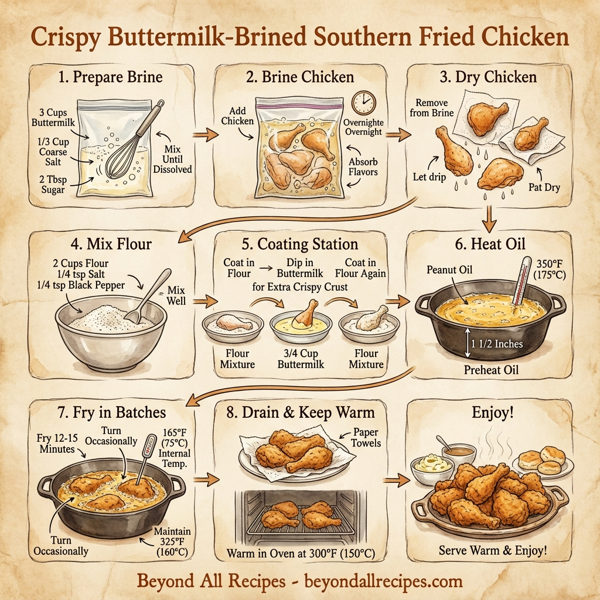 Crispy Buttermilk-Brined Southern Fried Chicken instructions