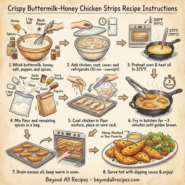 Crispy Buttermilk-Honey Chicken Strips instructions
