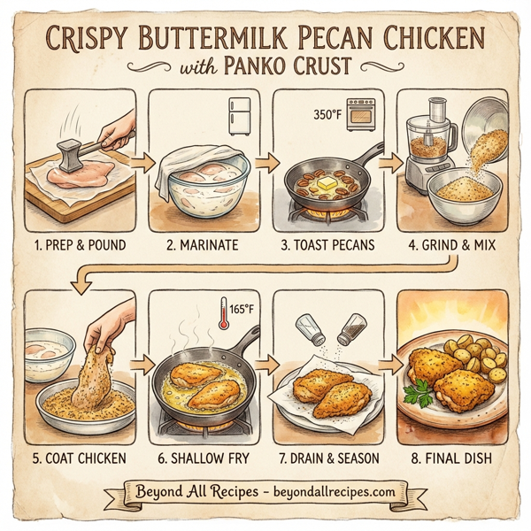 Crispy Buttermilk Pecan Chicken with Panko Crust instructions
