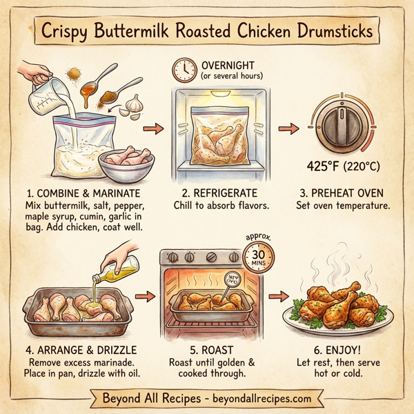 Crispy Buttermilk Roasted Chicken Drumsticks instructions