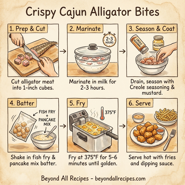 Crispy Cajun Alligator Bites instructions
