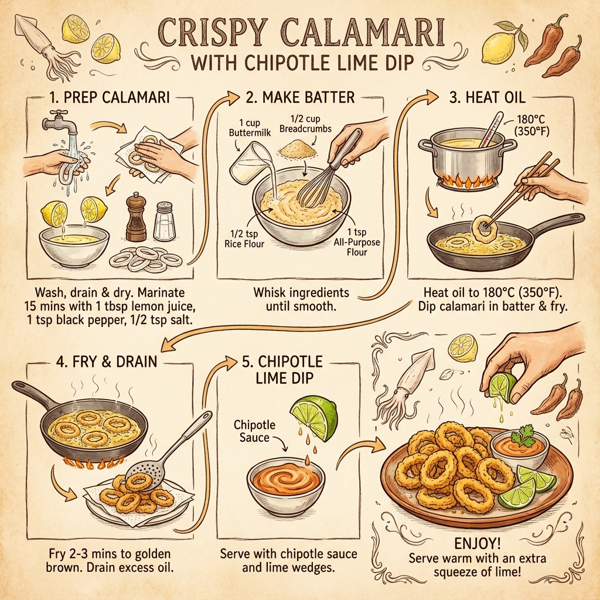 Crispy Calamari with Chipotle Lime Dip instructions