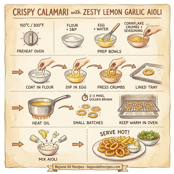 Crispy Calamari with Zesty Lemon Garlic Aioli instructions