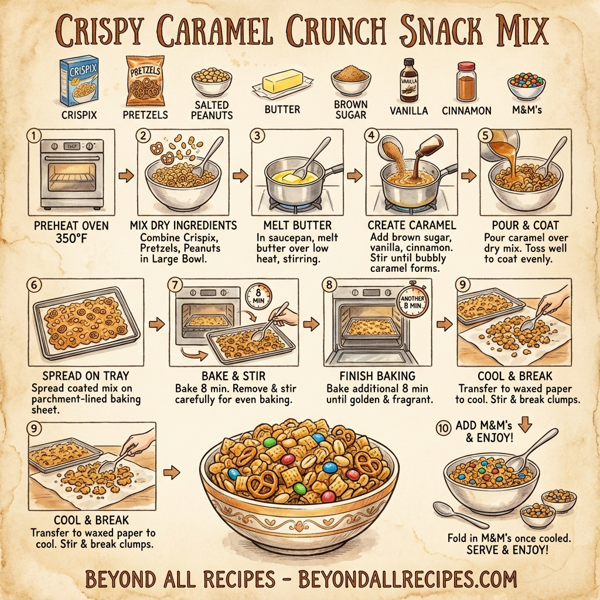 Crispy Caramel Crunch Snack Mix instructions
