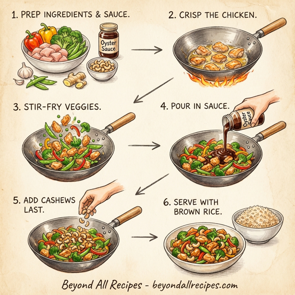 Crispy Cashew Chicken Stir-Fry instructions