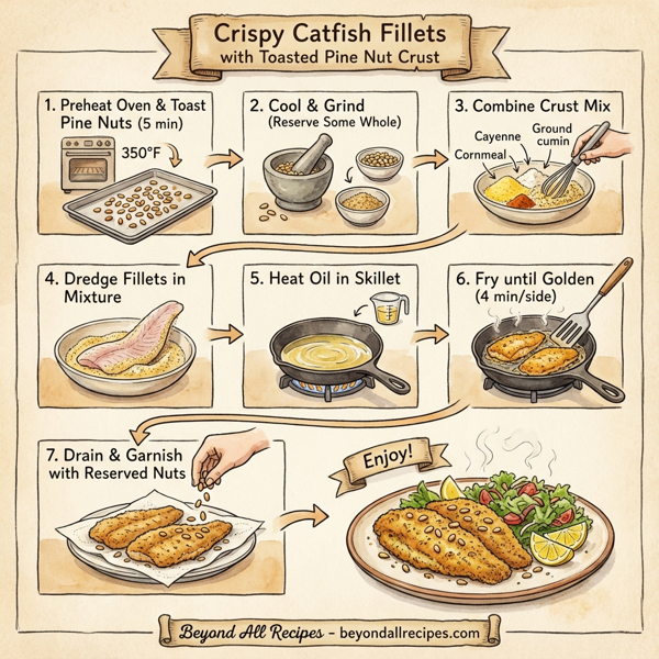 Crispy Catfish Fillets with Toasted Pine Nut Crust instructions