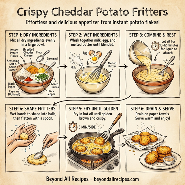 Crispy Cheddar Potato Fritters instructions