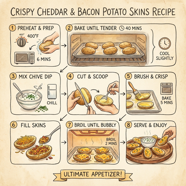 Crispy Cheddar & Bacon Potato Skins instructions