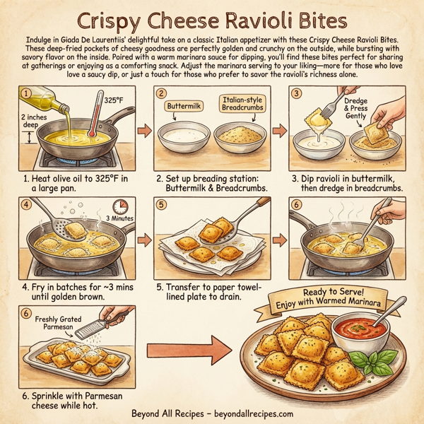 Crispy Cheese Ravioli Bites instructions