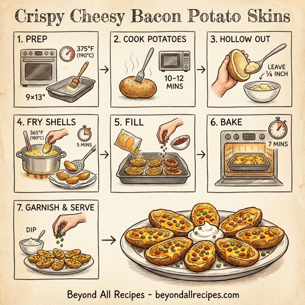 Crispy Cheesy Bacon Potato Skins instructions