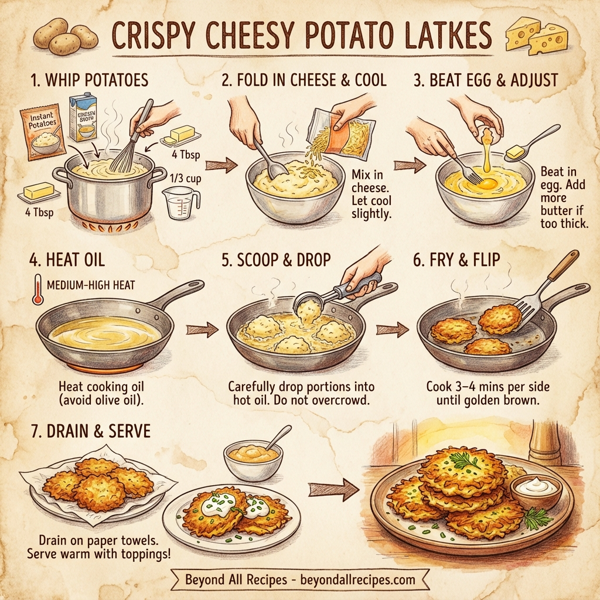 Crispy Cheesy Potato Latkes instructions
