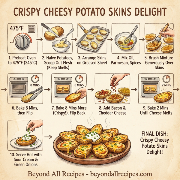 Crispy Cheesy Potato Skins Delight instructions