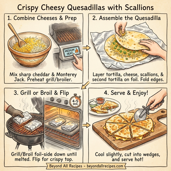 Crispy Cheesy Quesadillas with Scallions instructions