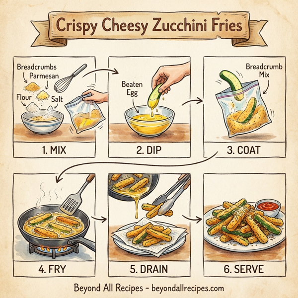 Crispy Cheesy Zucchini Fries instructions