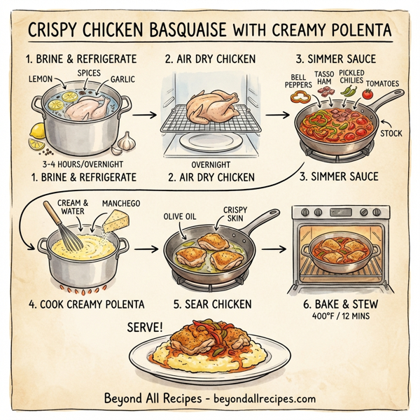 Crispy Chicken Basquaise with Creamy Polenta instructions