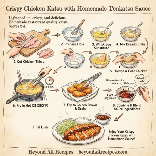 Crispy Chicken Katsu with Homemade Tonkatsu Sauce instructions