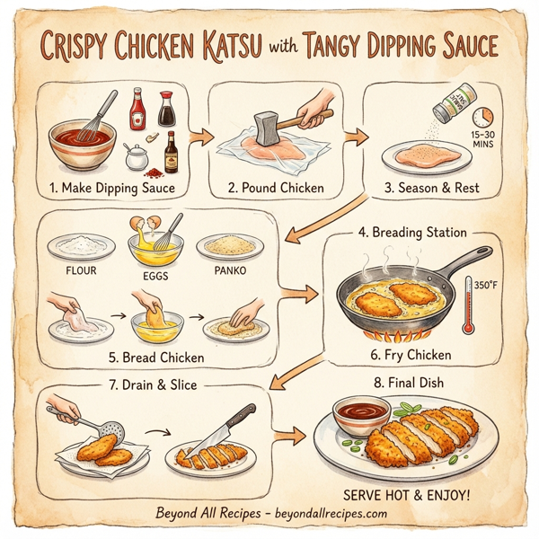 Crispy Chicken Katsu with Tangy Dipping Sauce instructions