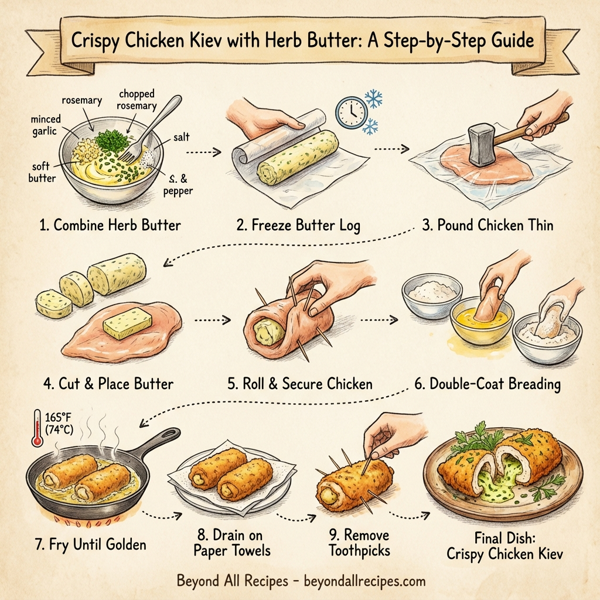 Crispy Chicken Kiev with Herb Butter instructions
