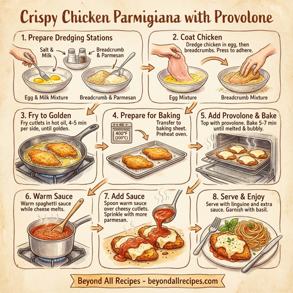 Crispy Chicken Parmigiana with Provolone instructions