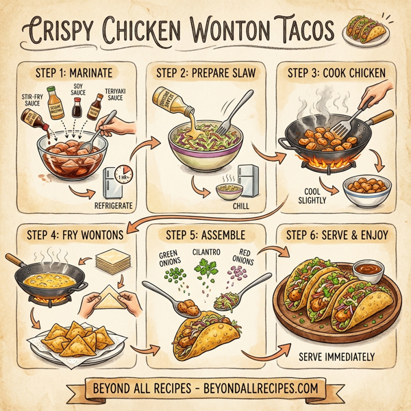 Crispy Chicken Wonton Tacos instructions