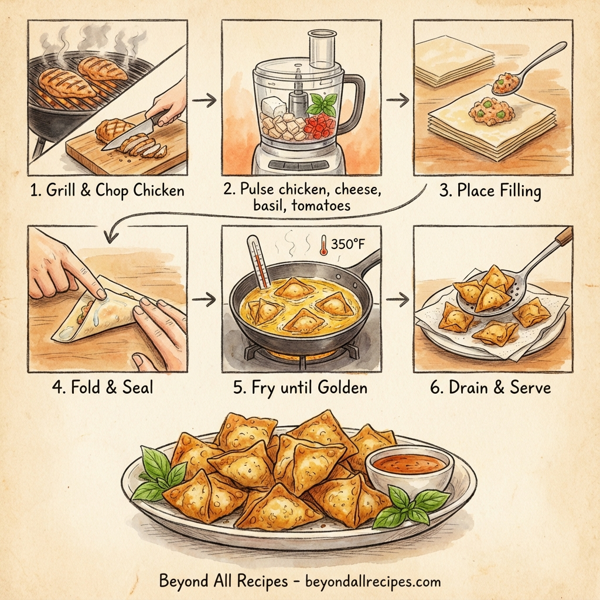 Crispy Chicken & Goat Cheese Wontons instructions