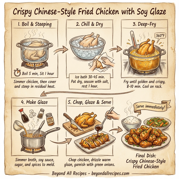 Crispy Chinese-Style Fried Chicken with Soy Glaze instructions