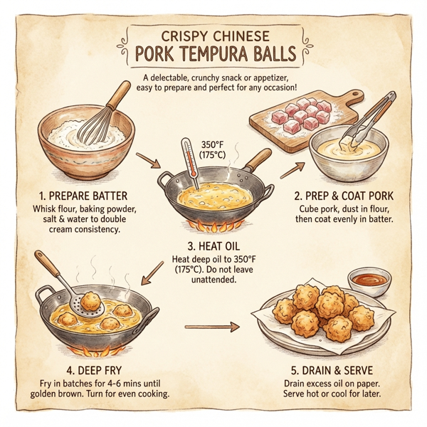 Crispy Chinese Pork Tempura Balls instructions