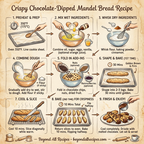 Crispy Chocolate-Dipped Mandel Bread instructions